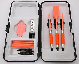 Neon Orange Slim Rubberized Sure Grip Soft Tip Dart Set + Case 16 gram - 3 - £19.05 GBP