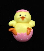 Russ PIN Easter Vintage Duck Chic Egg Shell Pink Polka Dot 1980s Holiday... - $12.99