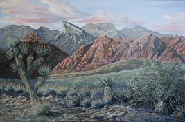 Calico Canyon Red Rock Desert near Vegas Original Oil Painting Irene Liv... - $1,050.00