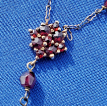 Antique Garnet Deco Necklace Flapper era Vintage 18" inch Chain 10K Gold - $30,082.64 MXN