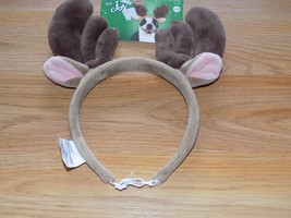 Size Large / XL Time For Joy Merry Reindeer Antlers Headband for Dogs Brown New - £9.62 GBP