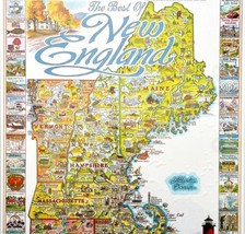 New England Novelty Map 1991 High Quality Custom Framed Vintage XL 34x25x1&quot; SS - £101.53 GBP
