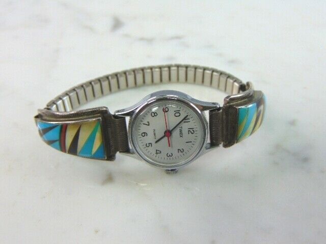 Primary image for Womens Vintage Estate Sterling Silver Southwestern Watch 21.7g E3071