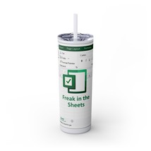 Freak in the Sheets Spreadsheet Themed Tumbler Gift Glitter Iceberg Offi... - $34.99