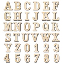 306 Pieces 1-1/4 Inch(1.25") Small Unfinished Wooden Letters And Wooden Numbers  - £23.51 GBP