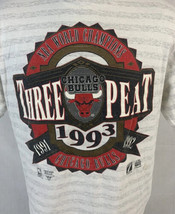 Vintage Chicago Bulls T Shirt 3-Peat Single Stitch NBA Champs XL USA 90s - £35.40 GBP
