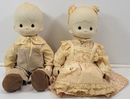 *R12) Vintage 1981 Enesco Precious Moments Mikey Debbie Large 17&quot; Figure Dolls - £38.98 GBP