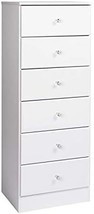 6-Drawer Tall Chest With Crystal White Prepac Astrid Acrylic Knobs. - £148.29 GBP