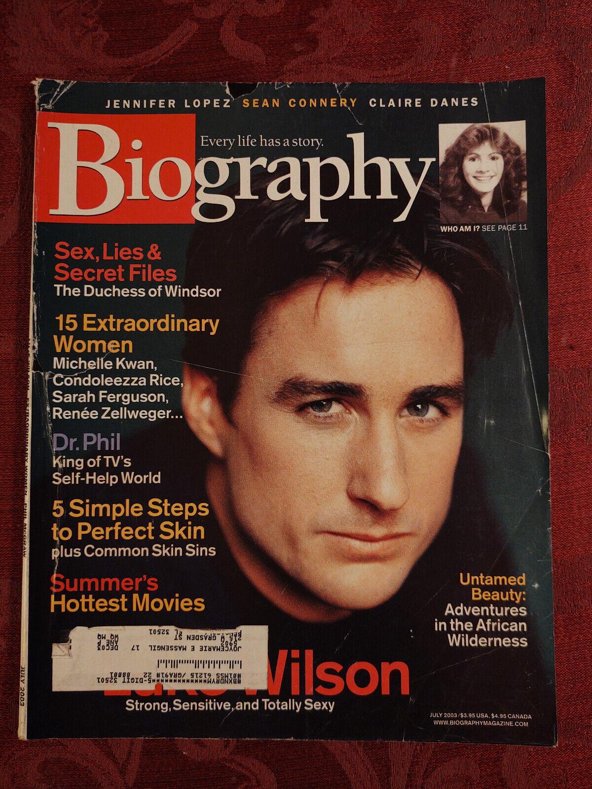 Primary image for BIOGRAPHY Magazine July 2003 Luke Wilson Samuel L Jackson Dr. Phil McGraw