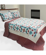 [Falling?Snow] 3PC Cotton Vermicelli-Quilted Printed Quilt Set (Full/Que... - £54.28 GBP