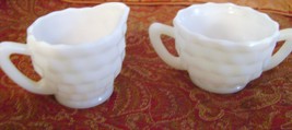 Vintage Hazel Atlas Cubist Creamer &amp; Sugar Set - £12.02 GBP