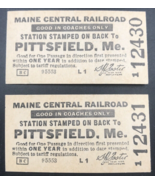 Lot of two (2) Vintage Maine Central Railroad MEC Pittsfield Coaches Ticket - £7.49 GBP