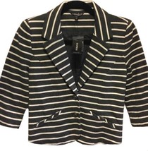 NWT Express Gray White Career Work Blazer Jacket 3/4 Sleeve Striped Size XS  - £15.89 GBP