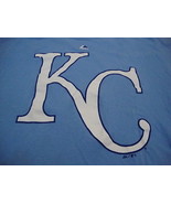 MLB Kansas City Royals Major league Baseball Fan Blue T Shirt L - £11.83 GBP