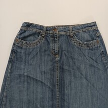 Boden RN#118027 Women’s Blue Cotton Blend Denim Skirt Size 8R Waist 30" image 10