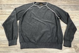 F/X Fusion Men&#39;s Black Crewneck Sweater Pullover Enzyme Wash Contrast St... - $19.80