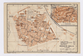 1908 Original Antique City Map Of Reggio Emilia / EMILIA-ROMAGNA / Italy - £16.39 GBP