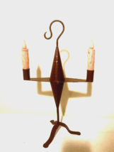 Colonial Candle holder w battery Candles in rustic tin - $42.00