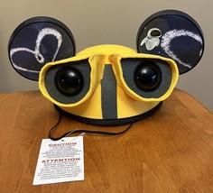 Disney WALL-E Mickey Mouse Ears Hat Disney Wall E Pixar Yellow Wall-E With Tags - £57.96 GBP