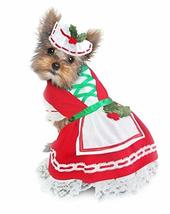 MPP Holiday Dog Dress Holly Christmas Lace Petticoat Skirt &amp; Bonnet Red White Gr - £28.52 GBP+