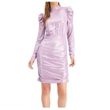 Bar III Womens XXL Crocus Petal Purple Iridescent Puff Sleeve Dress NWT BI32 - £23.43 GBP