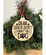 Dear Santa Engraved Wooden Christmas ornament, Snowball Holiday gift - $9.49