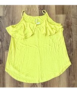 Maurices Tank Top Womens Medium Bright Yellow Chifon Sleeveless Lightwei... - $21.78