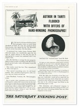 Print Ad Saturday Evening Post James Norman Hall Tahiti 1938 Advertisement - £9.60 GBP