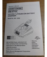 Craftsman Nextec 12V Lithium-Ion Battery Charger Manual 320.10006 - $5.00