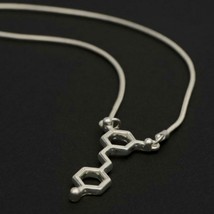 Resveratrol Red Wine Molecule Necklace 16&quot; Chain Chemisty Jewelry Science Nerd - £7.09 GBP