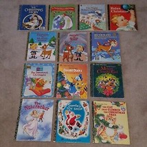 13 Christmas Little Golden Book Lot Rudolph Disney Mickey Pooh Santa Donald Duck - £31.34 GBP