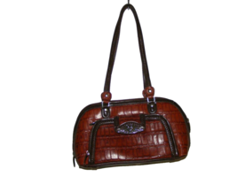 M C Women Pleather Messenger Shoulder Brown Purse Bag 14x8x5 Inch - $19.58