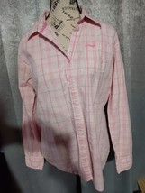 Wrangler Button Down Tartan Plaid Shirt Long Sleeved Breast Cancer Awareness - £9.22 GBP