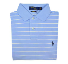 Polo Ralph Lauren Mens Light Blue Striped Mesh Polo Golf Shirt S Small 8796-1M - £47.47 GBP