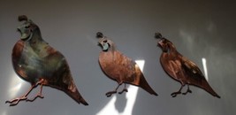 Quail Metal Art Wall Decor Mom and her chicks 1 each  10&quot; x 9 &quot; 2 each 7... - £23.52 GBP