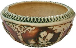 1916 Roseville Donatello Pottery Ceramic Planter Bowl Child &amp; Tree Design - $44.10