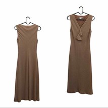 Zara basic ruffle front taupe tan dress women’s size 4 - £21.47 GBP
