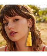 Fashion Exaggerated Bohemian Hand-woven Knotted Long Fringe Earrings Women - £4.77 GBP