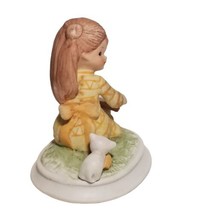 Vintage Lefton Girl Figurine ABC Come Play With Me 03647 Hand Painted Cat Kitten - £15.91 GBP