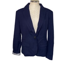 Merona Button Front Wool Blend Blazer Navy Blue Women&#39;s Size 16 NWOTs - £25.09 GBP