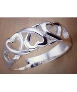 925 jewelry silver plated Three Heart Ring  women&#39;s Size 6 - $180.68 MXN