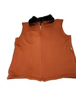 Colorado Wooly Bully Wear Women&#39;s VEST M Burnt Orange Faux Fur Collar Fu... - £15.48 GBP