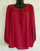 Ann Taylor LOFT Pull Over Wine color Ladies Blouse Long Sleeve Size Medium - £15.33 GBP