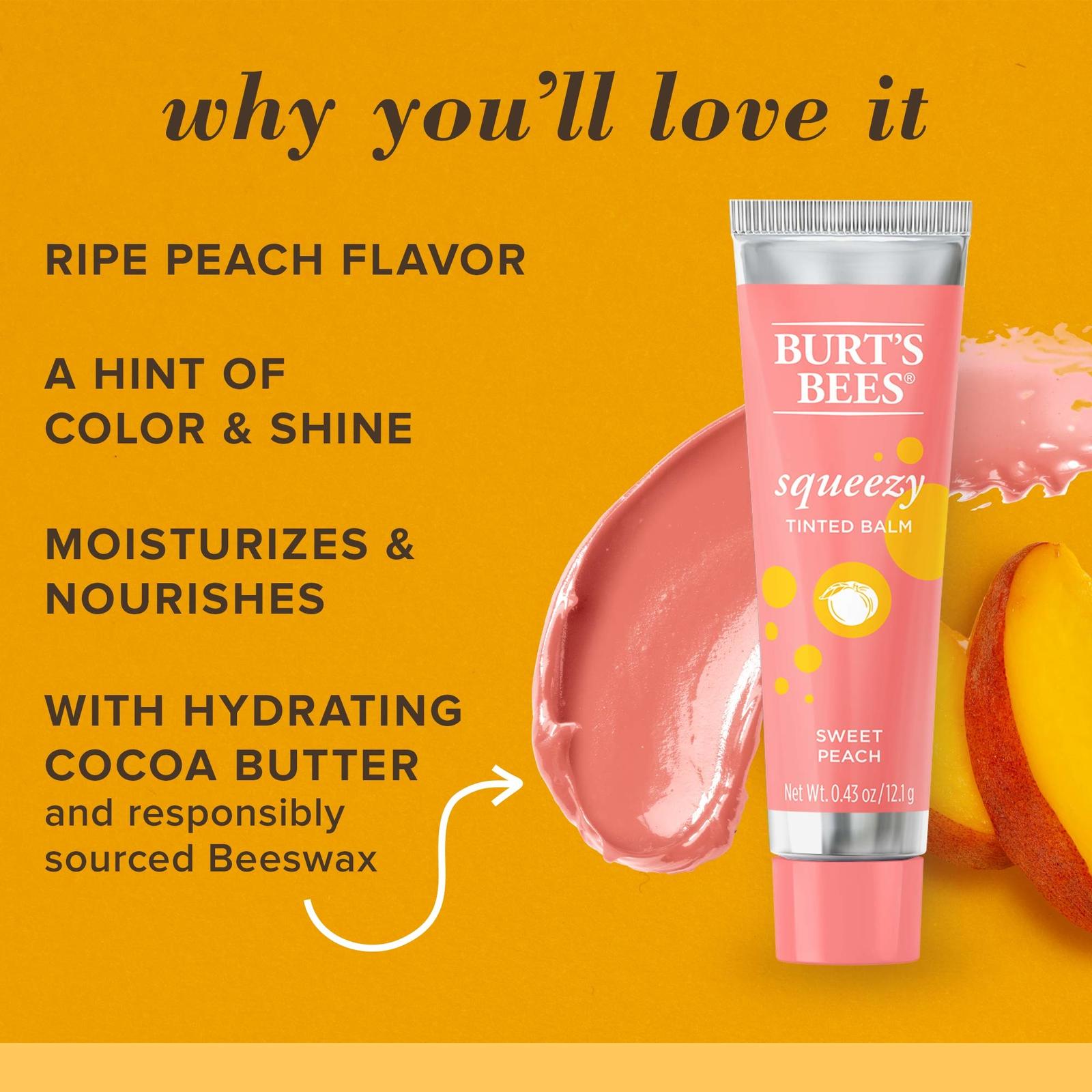 BURTS BEES Sweet Peach Squeezy Tinted Lip Balm, 12.1 GR Item image 7