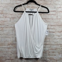 Charlotte Russe Womens Tank Top Small White Casual Wrap Front Spaghetti Strap - $13.00