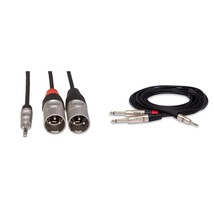 Hosa HMX-003Y Pro Stereo Breakout Cable - 3.5mm TRS Male to Dual XLR Mal... - $21.95