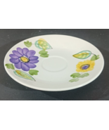 RICHARD GINORI Italy MONDOVI SAUCER PURPLE YELLOW Hand Painted Underglaze - $336.74 MXN