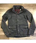 KANE &amp; UNKE Jacket Womens Sz Large Gray Hooded Button Up MIlitary Style ... - $27.35 CAD