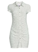 No Boundaries ~ Button Front ~ LARGE ~ Diamant ~ Ruched ~ Polyester Shir... - $22.44