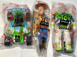 1995 Burger King Disney&#39;s Toy Story Set Of Three – Buzz, Woody &amp; Race Car - Nib! - £39.05 GBP